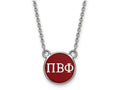 LogoArt Sterling Silver Pi Beta Phi Extra Small Enameled Pendant Necklace With 18 Inch
