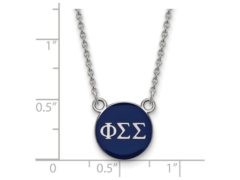 LogoArt Sterling Silver Phi Sigma Sigma Extra Small Enameled Pendant Necklace With 18 Inch