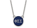 LogoArt Sterling Silver Phi Sigma Sigma Extra Small Enameled Pendant Necklace With 18 Inch