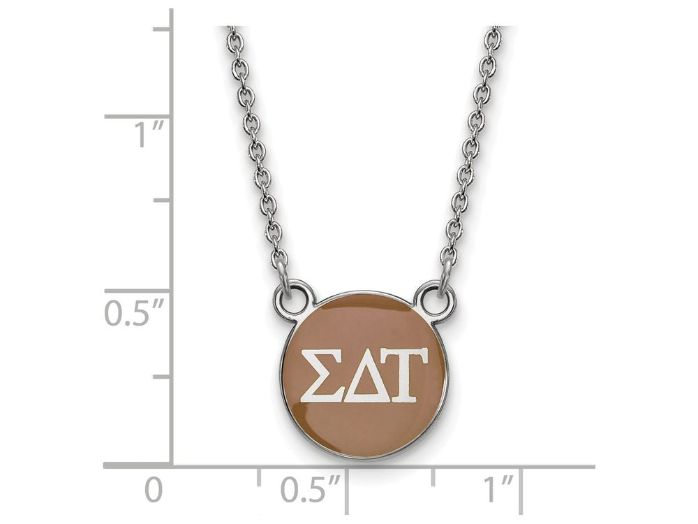 LogoArt Sterling Silver Sigma Delta Tau Extra Small Enameled Pendant Necklace With 18 Inch