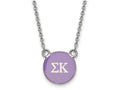 LogoArt Sterling Silver Sigma Kappa Extra Small Enameled Pendant Necklace With 18 Inch