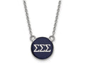 LogoArt Sterling Silver Sigma Sigma Sigma Extra Small Enameled Pendant Necklace With 18 Inch