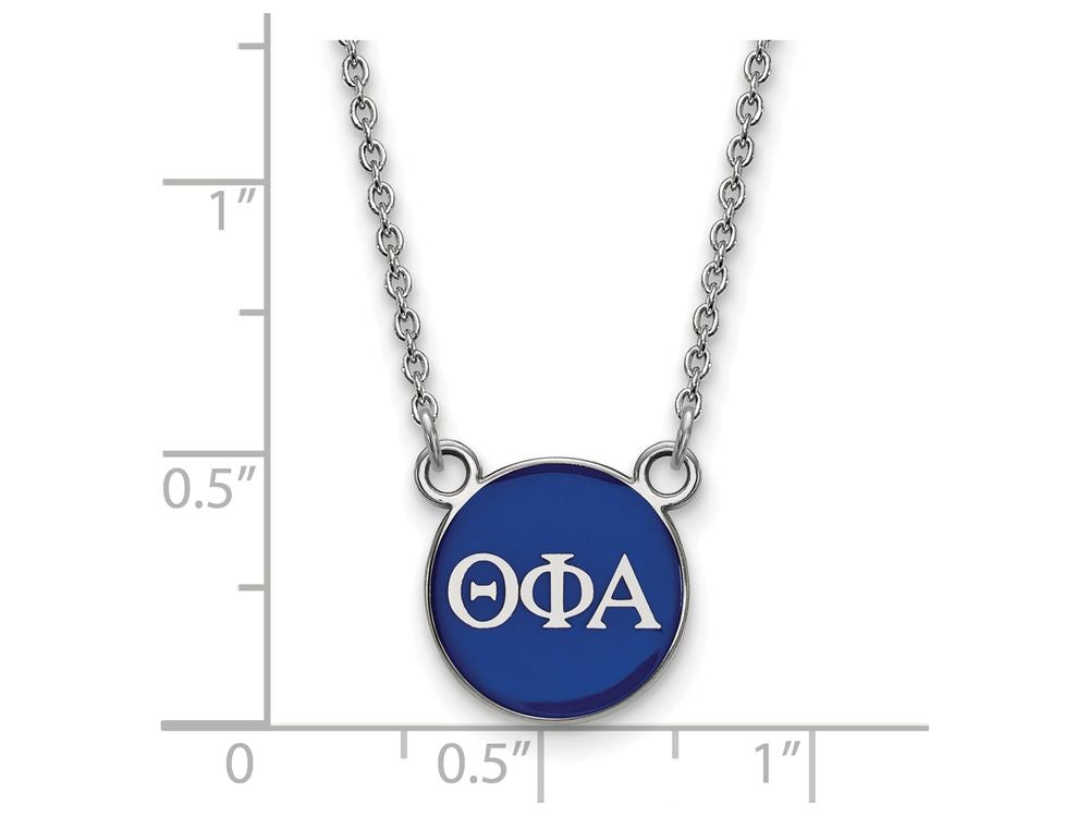 LogoArt Sterling Silver Theta Phi Alpha Extra Small Enameled Pendant Necklace With 18 Inch
