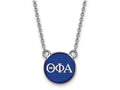 LogoArt Sterling Silver Theta Phi Alpha Extra Small Enameled Pendant Necklace With 18 Inch