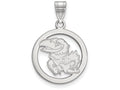 LogoArt Sterling Silver University Of Kansas Sm Pendant Necklace In Circle