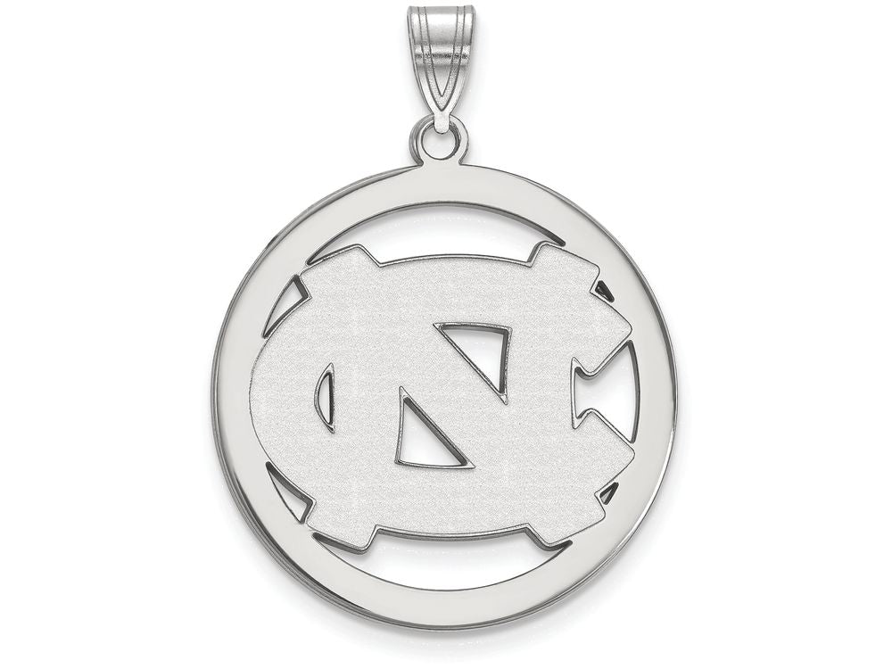 LogoArt Sterling Silver University Of North Carolina L Pendant Necklace In Circle