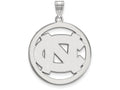 LogoArt Sterling Silver University Of North Carolina L Pendant Necklace In Circle