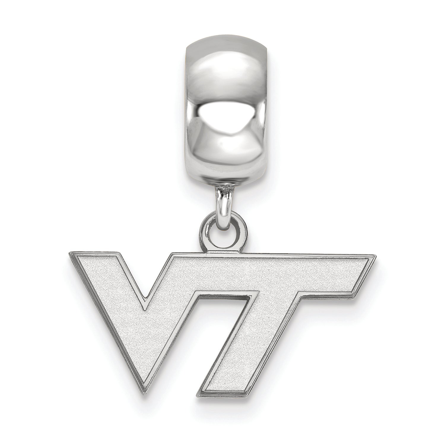 LogoArt Sterling Silver Virginia Tech Bead Charm Charm Xs Dangle Bead Charm