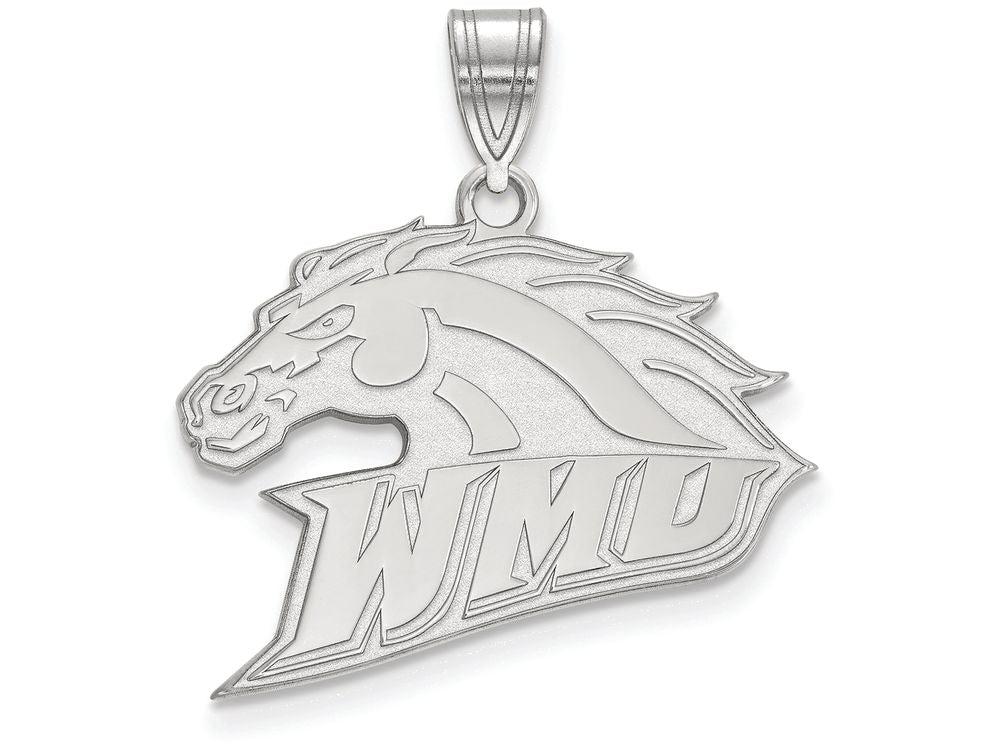 Logoart 925 Sterling Silver Western Michigan University Large Pendant