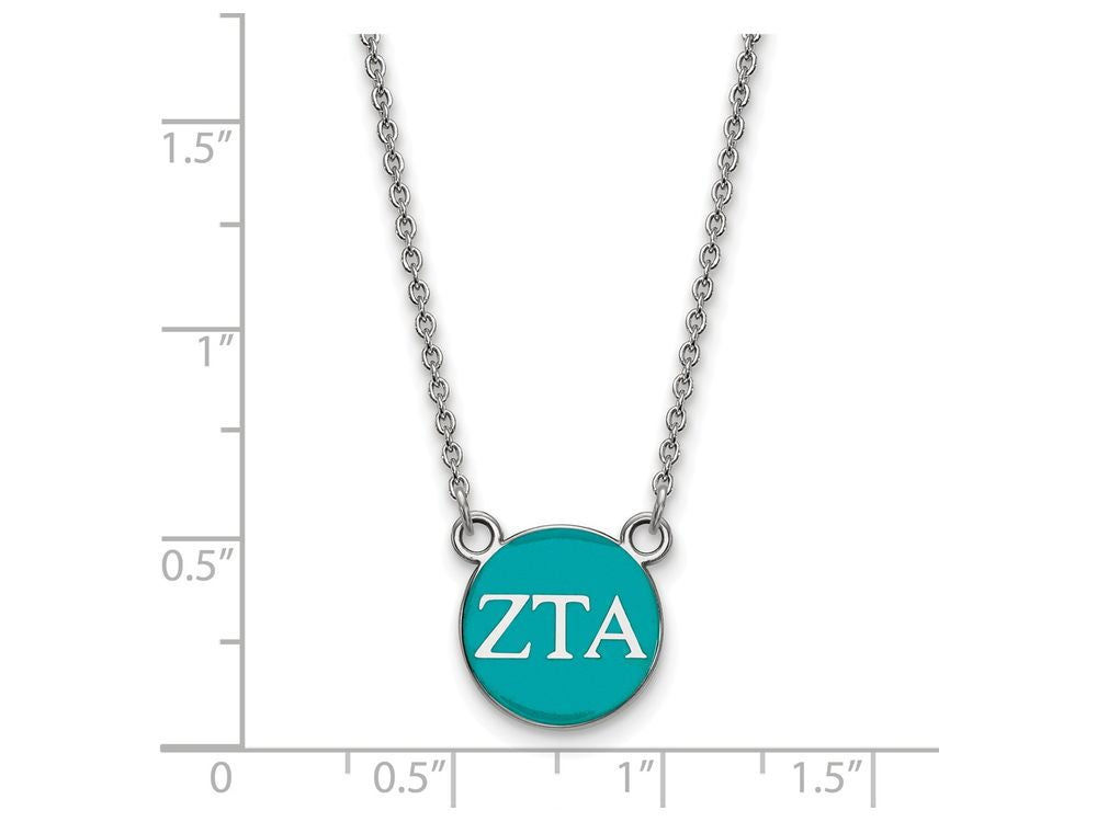 LogoArt Sterling Silver Zeta Tau Alpha Extra Small Enameled Pendant Necklace With 18 Inch