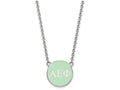 LogoArt Sterling Silver Alpha Epsilon Phi Small Enameled Pendant Necklace With 18 Inch
