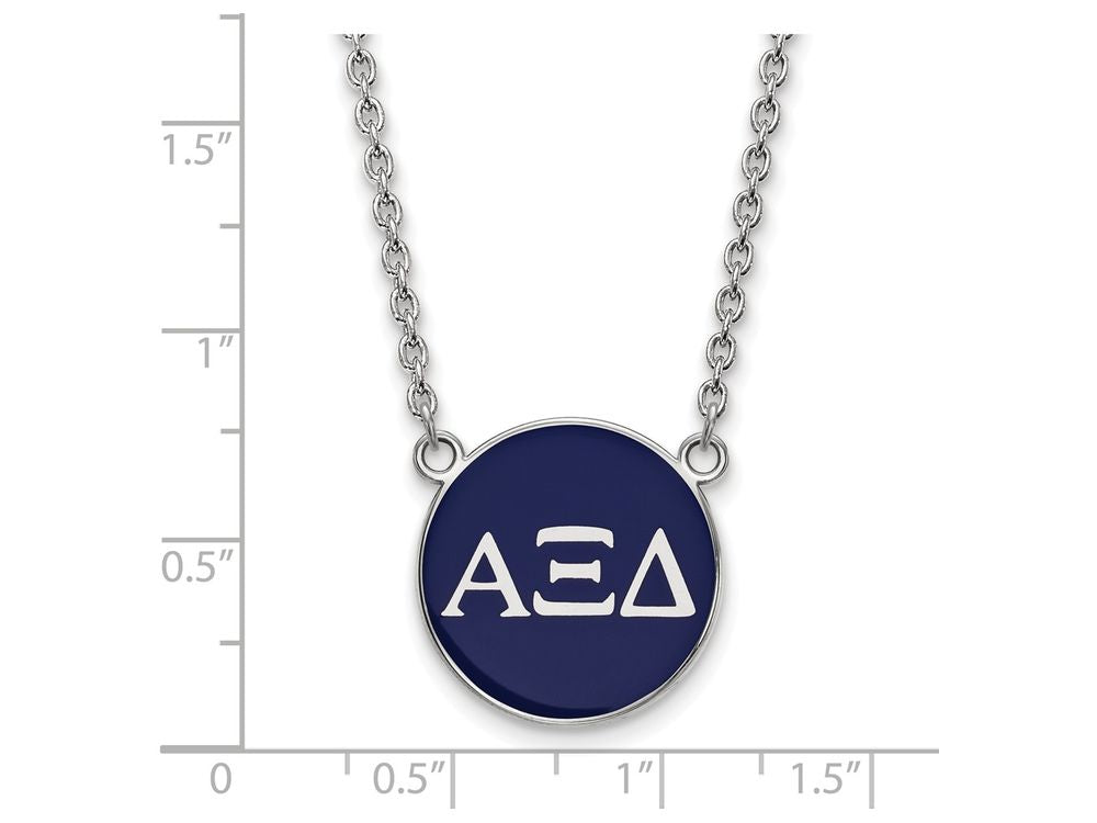 LogoArt Sterling Silver Alpha Xi Delta Small Enameled Pendant Necklace With 18 Inch