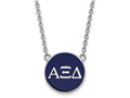 LogoArt Sterling Silver Alpha Xi Delta Small Enameled Pendant Necklace With 18 Inch