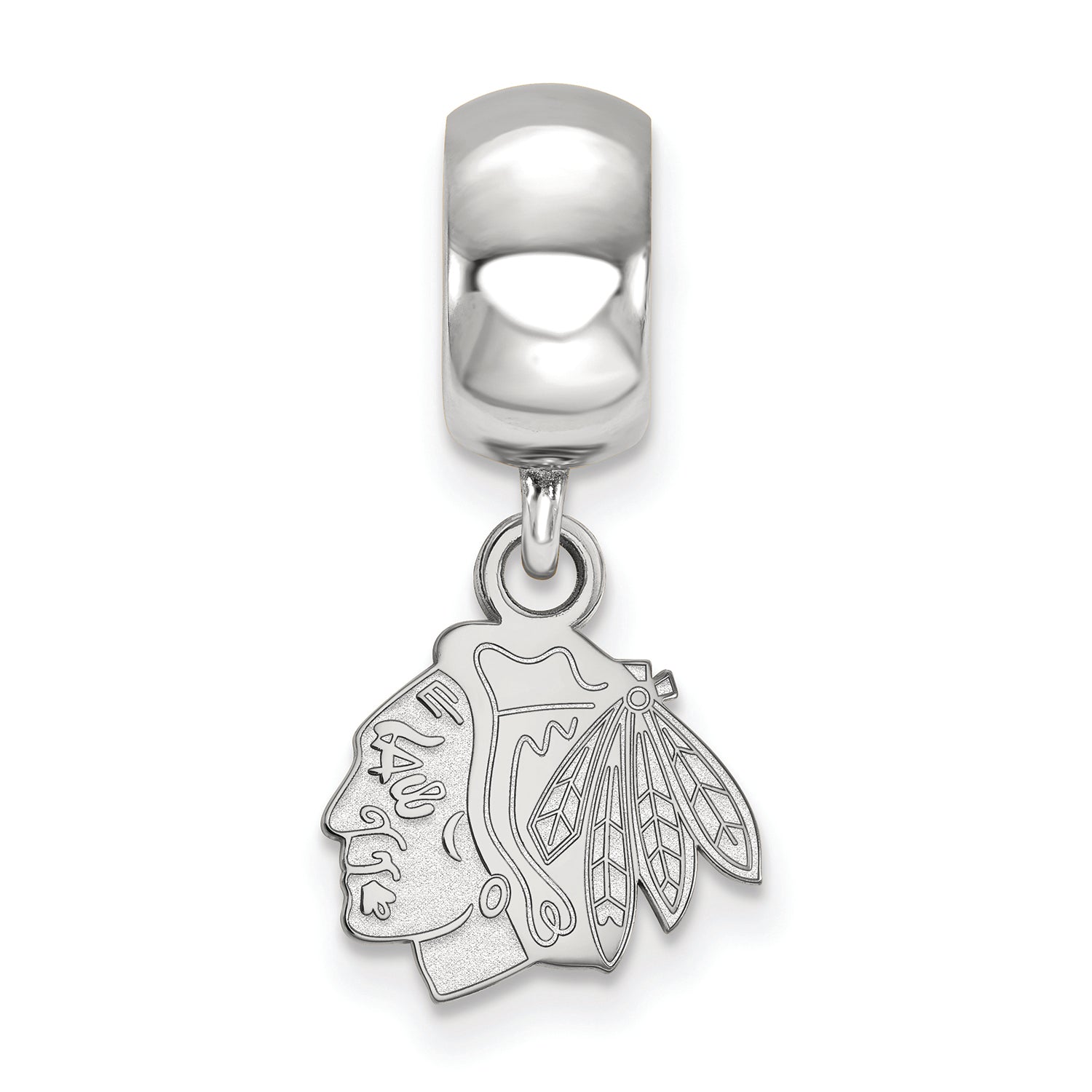 LogoArt Sterling Silver Chicago Blackhawks Bead Charm Charm Xs Dangle Bead Charm