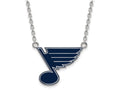 LogoArt Sterling Silver St. Louis Blues Large Enamel Pendant Necklace