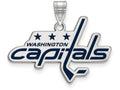LogoArt Sterling Silver Washington Capitals Large Enamel Pendant Necklace