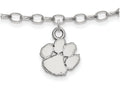 LogoArt Sterling Silver Clemson University Anklet