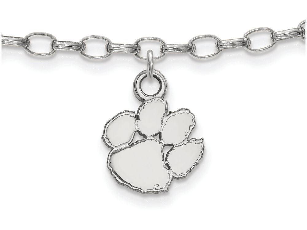 LogoArt Sterling Silver Clemson University Anklet