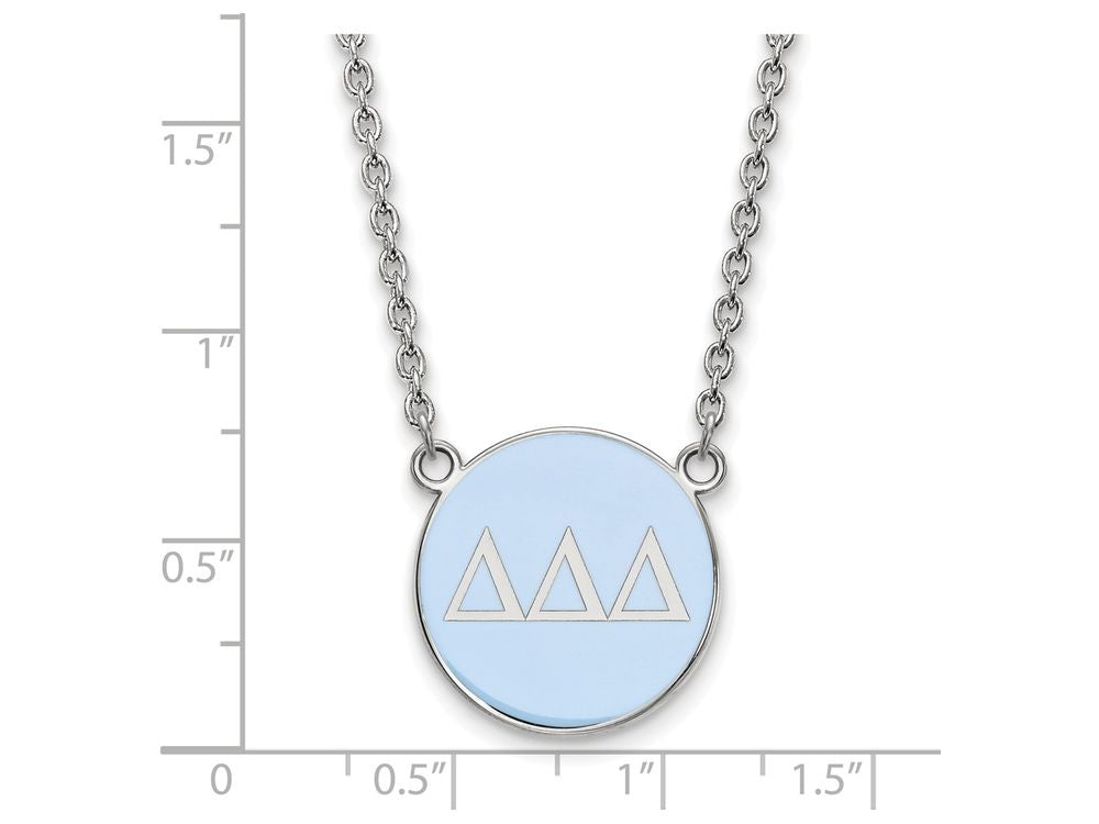 LogoArt Sterling Silver Delta Delta Delta Small Enameled Pendant Necklace With 18 Inch
