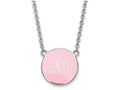 LogoArt Sterling Silver Delta Gamma Small Enameled Pendant Necklace With 18 Inch