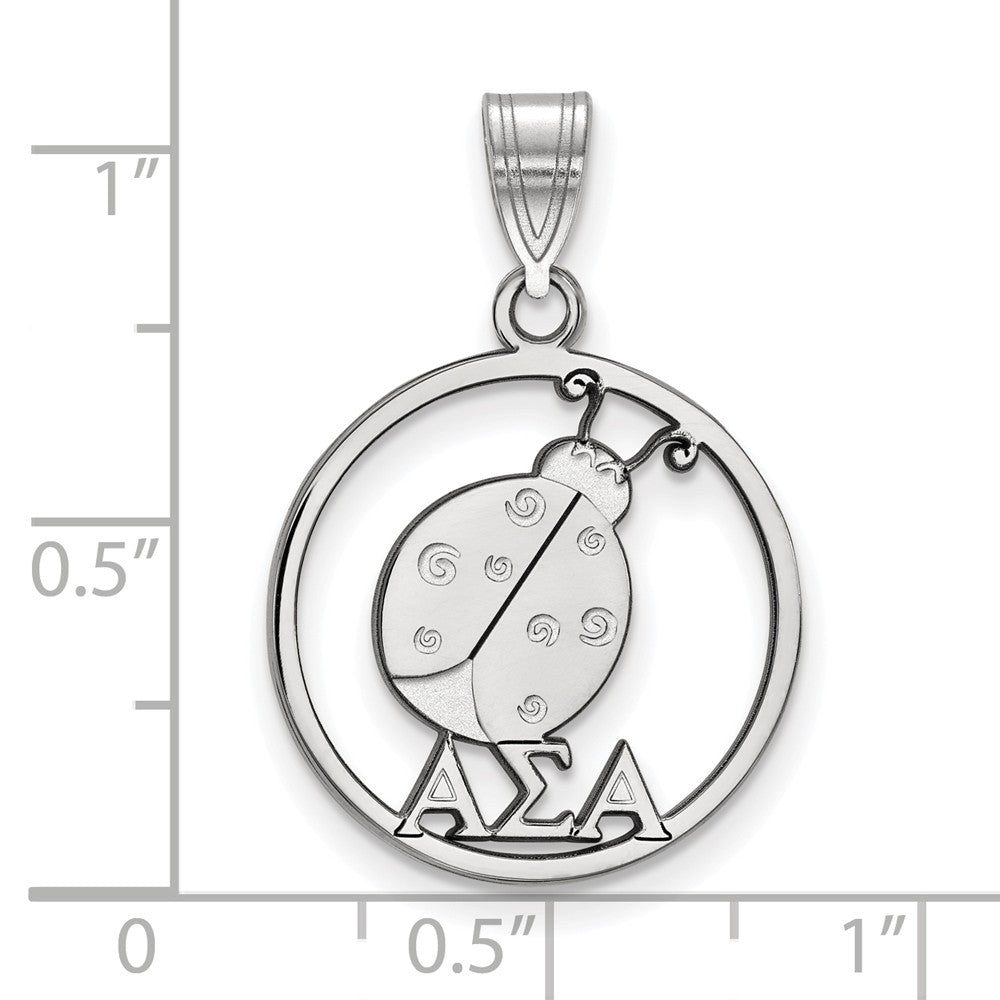 LogoArt Sterling Silver New Jersey Devils Large Enamel Pendant Necklace