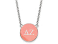 LogoArt Sterling Silver Delta Zeta Small Enameled Pendant Necklace With 18 Inch