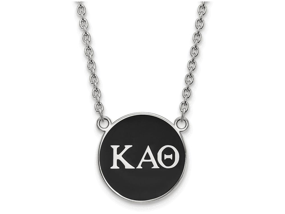 LogoArt Sterling Silver Kappa Alpha Theta Small Enameled Pendant Necklace With 18 Inch