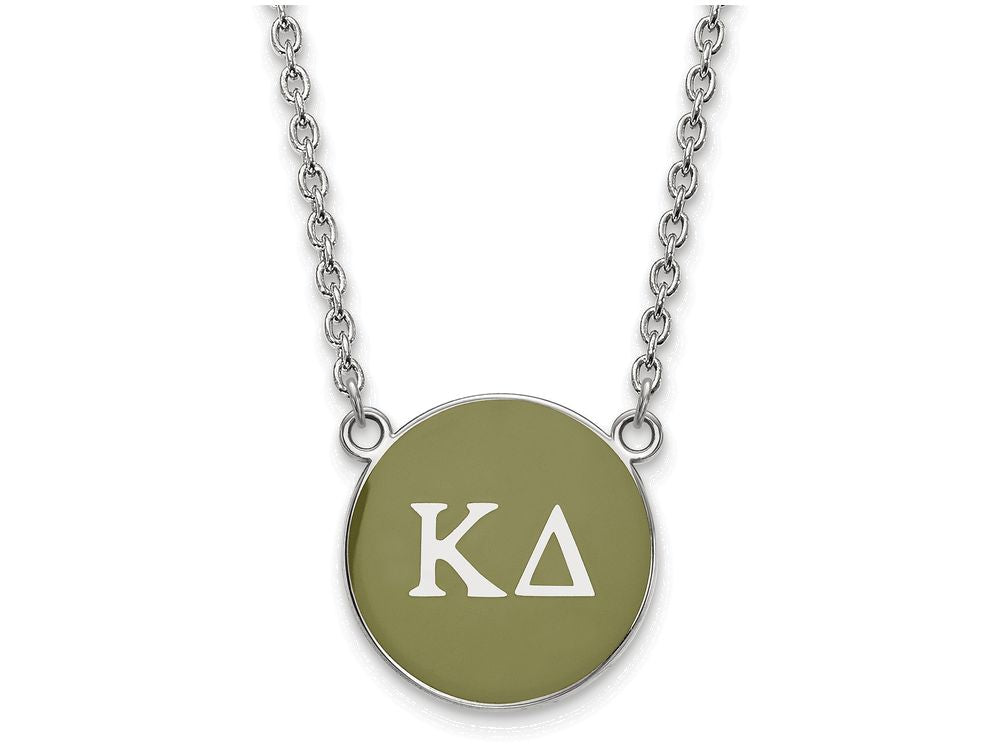 LogoArt Sterling Silver Kappa Delta Small Enameled Pendant Necklace With 18 Inch