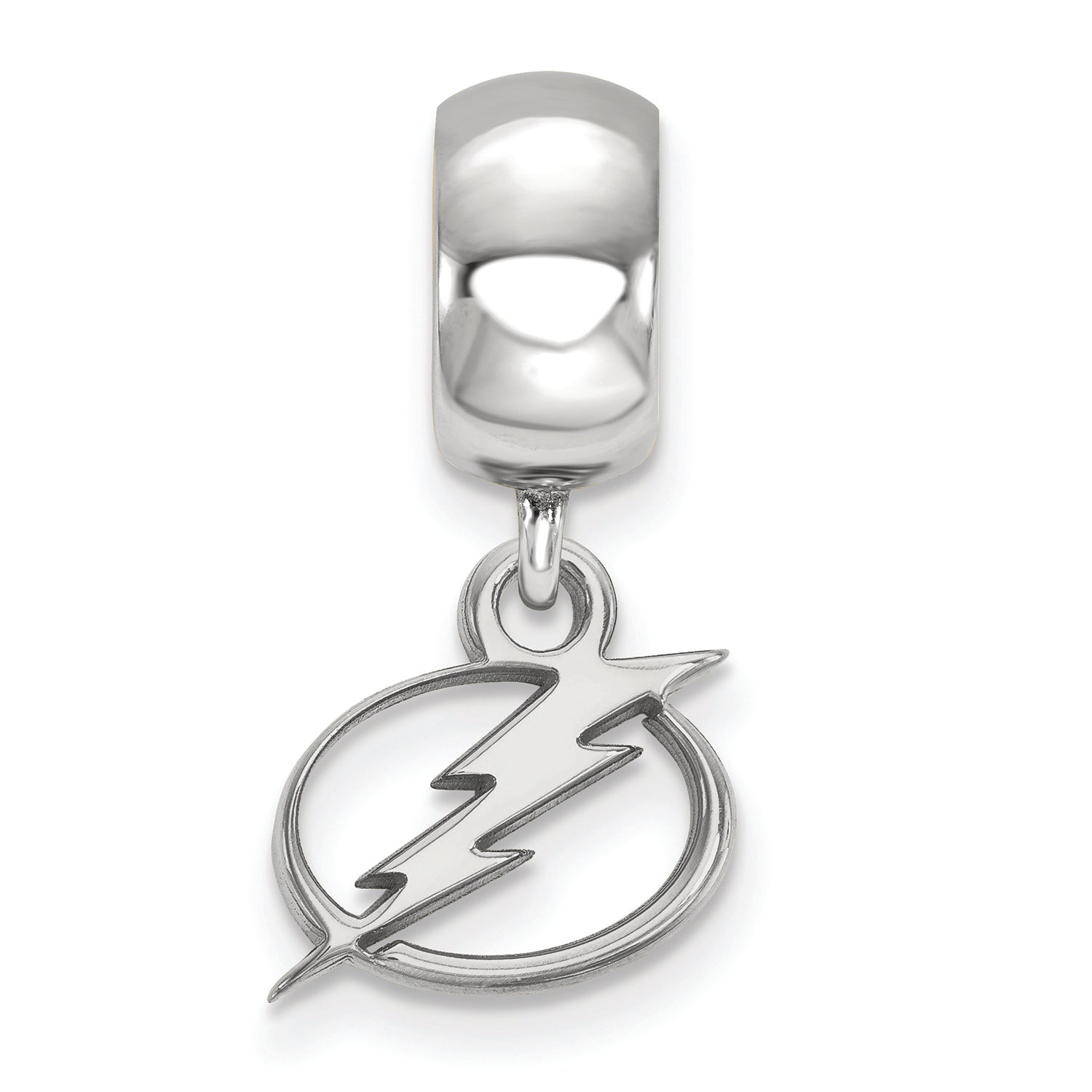 LogoArt Sterling Silver Tampa Bay Ligtning Bead Charm Charm Xs Dangle Bead Charm