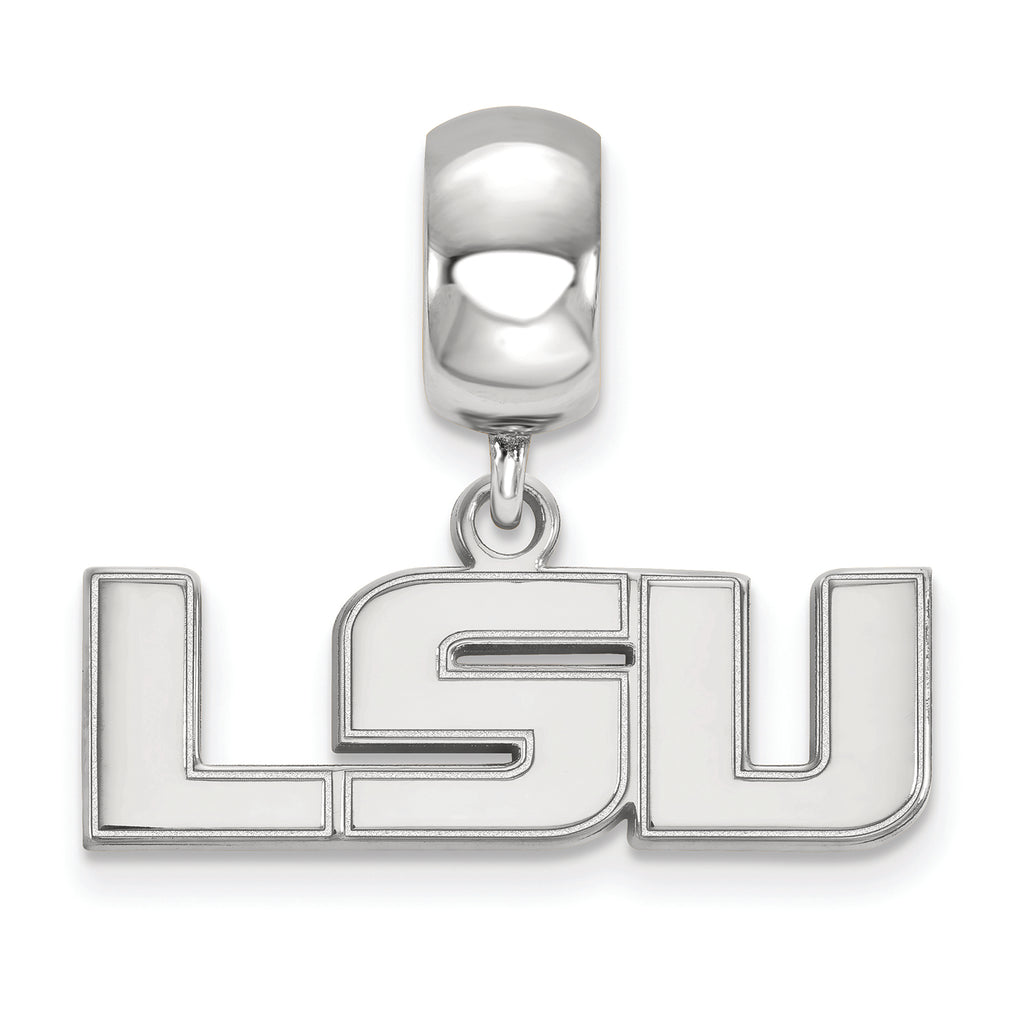 LogoArt Sterling Silver Louisiana State University Bead Charm Charm Small Dangle Bead Charm
