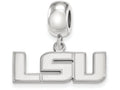 LogoArt Sterling Silver Louisiana State University Bead Charm Charm Small Dangle Bead Charm
