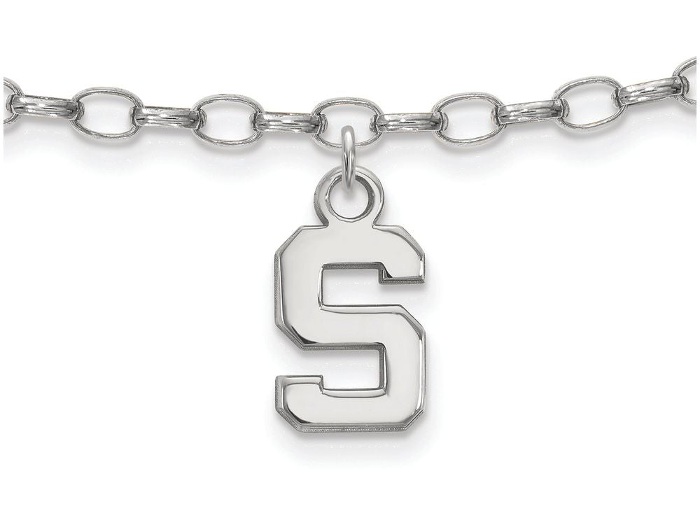 LogoArt Sterling Silver Michigan State University Anklet
