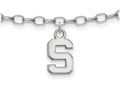 LogoArt Sterling Silver Michigan State University Anklet