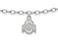 LogoArt Sterling Silver Ohio State University Anklet