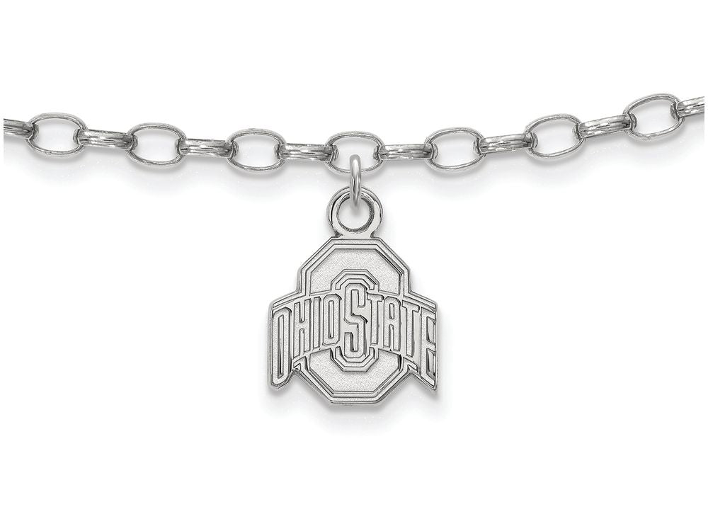 LogoArt Sterling Silver Ohio State University Anklet