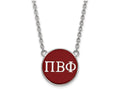 LogoArt Sterling Silver Pi Beta Phi Small Enameled Pendant Necklace With 18 Inch