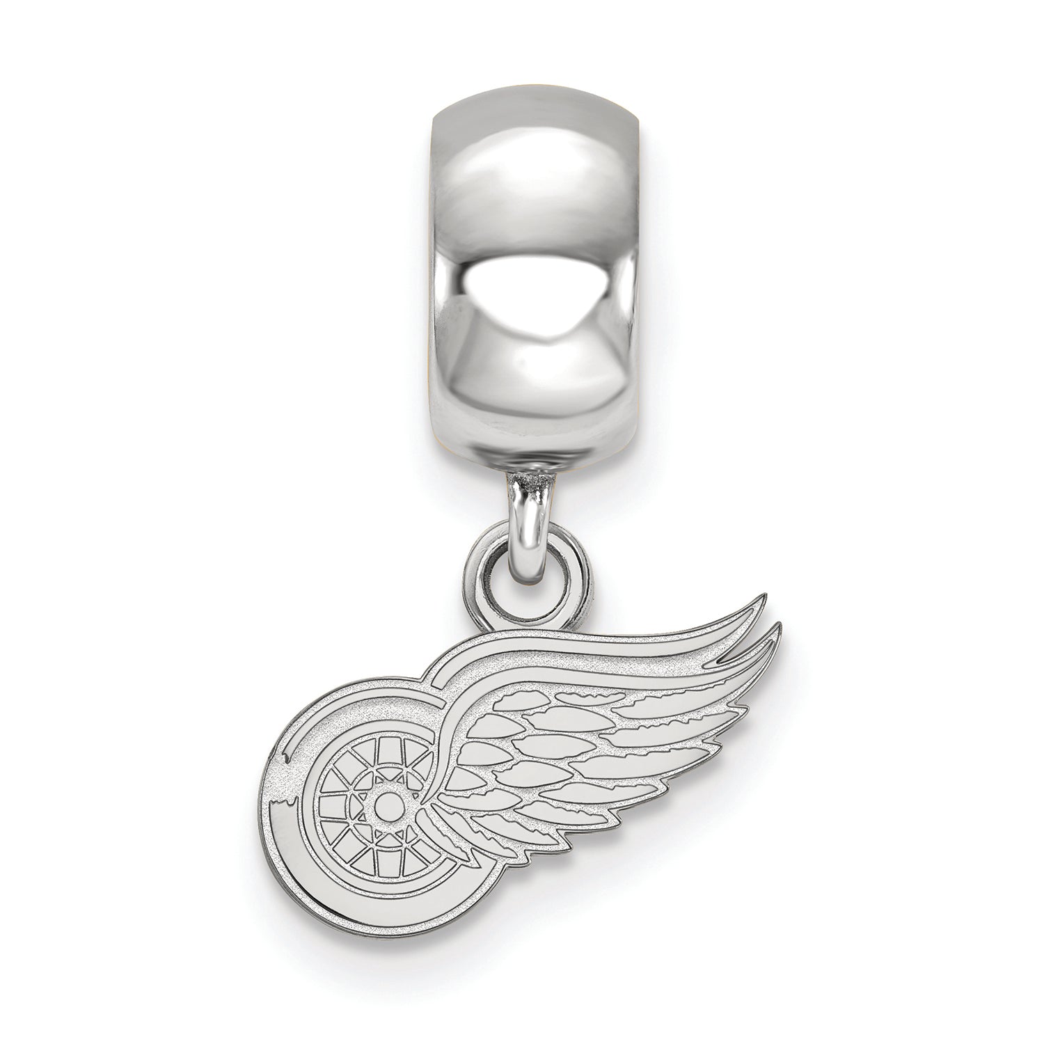 LogoArt Sterling Silver Detroit Red Wings Bead Charm Charm Xs Dangle Bead Charm