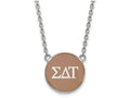 LogoArt Sterling Silver Sigma Delta Tau Small Enameled Pendant Necklace With 18 Inch