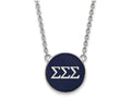 LogoArt Sterling Silver Sigma Sigma Sigma Small Enameled Pendant Necklace With 18 Inch