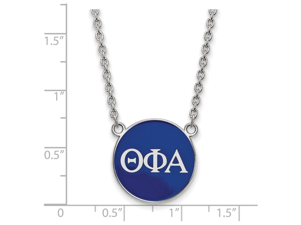 LogoArt Sterling Silver Theta Phi Alpha Small Enameled Pendant Necklace With 18 Inch