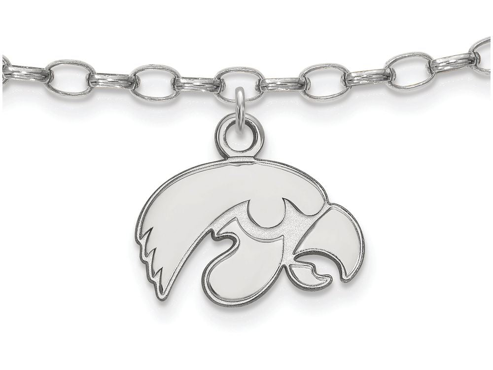 LogoArt Sterling Silver University Of Iowa Anklet