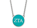 LogoArt Sterling Silver Zeta Tau Alpha Small Enameled Pendant Necklace With 18 Inch
