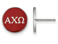 LogoArt Sterling Silver Alpha Chi Omega Enameled Post Earrings