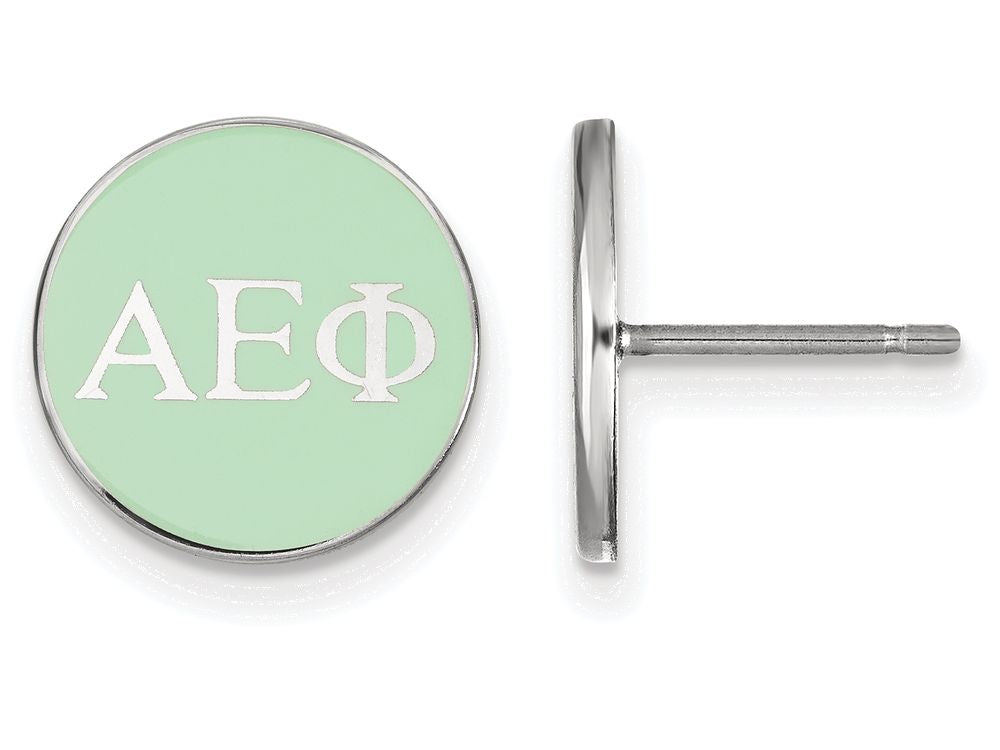 LogoArt Sterling Silver Alpha Epsilon Phi Enameled Post Earrings