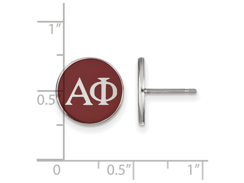 LogoArt Sterling Silver Alpha Phi Enameled Post Earrings