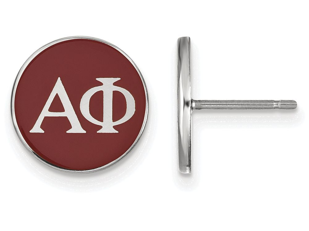 LogoArt Sterling Silver Alpha Phi Enameled Post Earrings