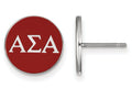 LogoArt Sterling Silver Alpha Sigma Alpha Enameled Post Earrings