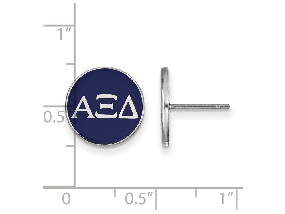 LogoArt Sterling Silver Alpha Xi Delta Enameled Post Earrings