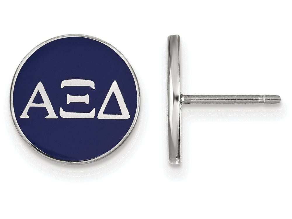 LogoArt Sterling Silver Alpha Xi Delta Enameled Post Earrings