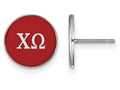 LogoArt Sterling Silver Chi Omega Enameled Post Earrings